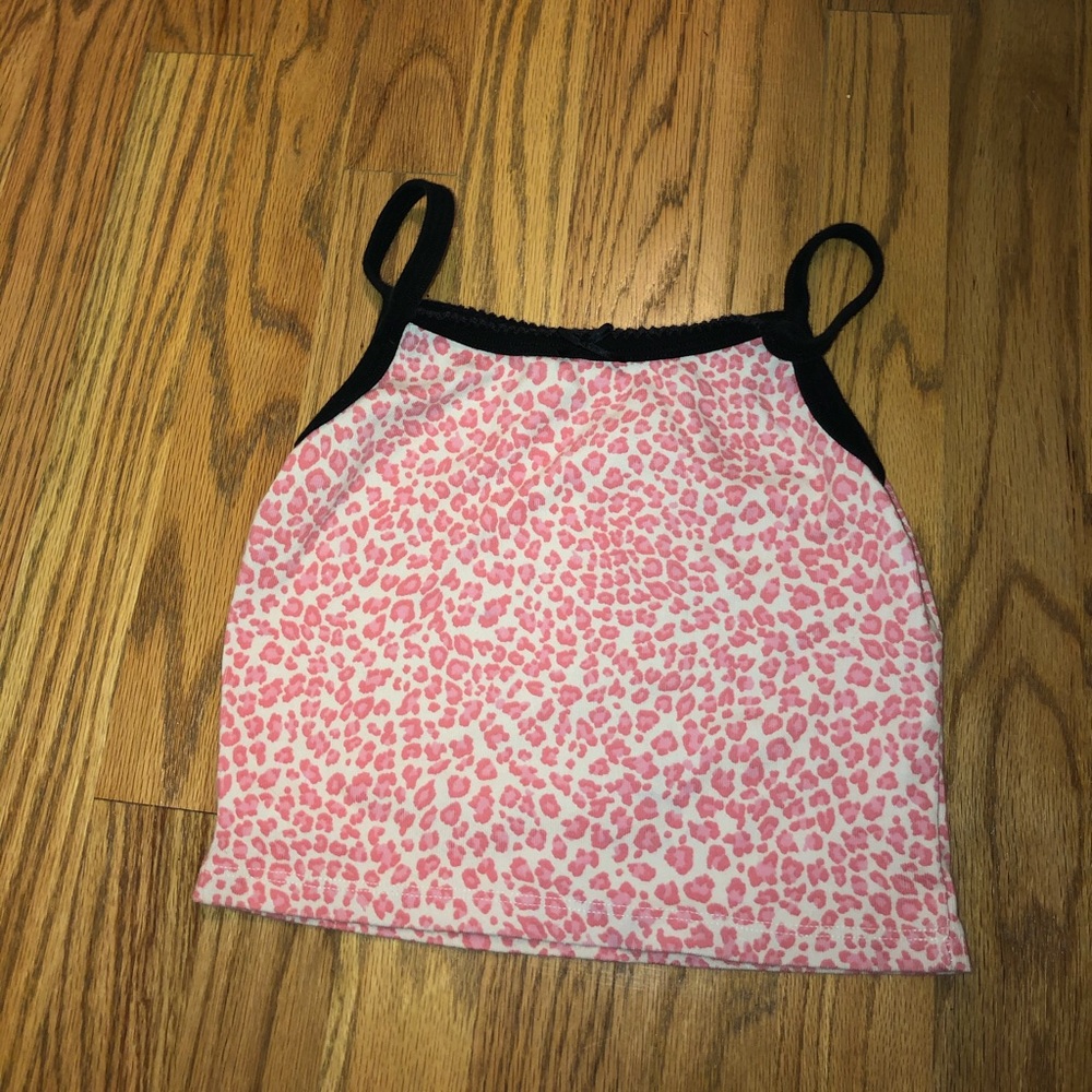 Pink cheetah print tank top